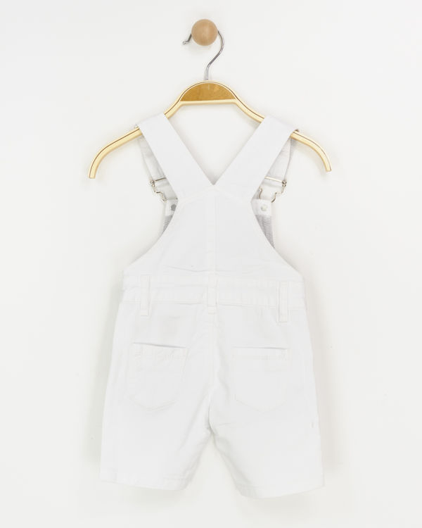 Picture of YX1628 - BOYS WHITE DUNGAREE IN COTTON(6-3/4 YEARS)